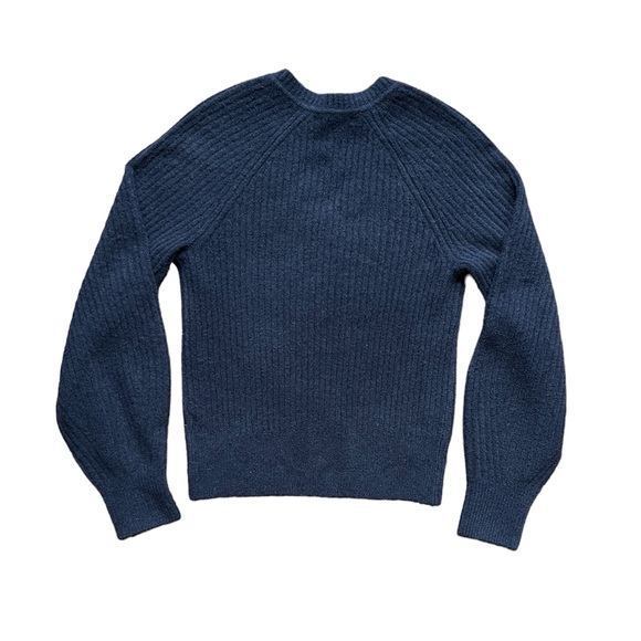 Athleta Layover V Neck Sweater Navy Women’s XXS Super Soft Wool Blend - Picture 2 of 5